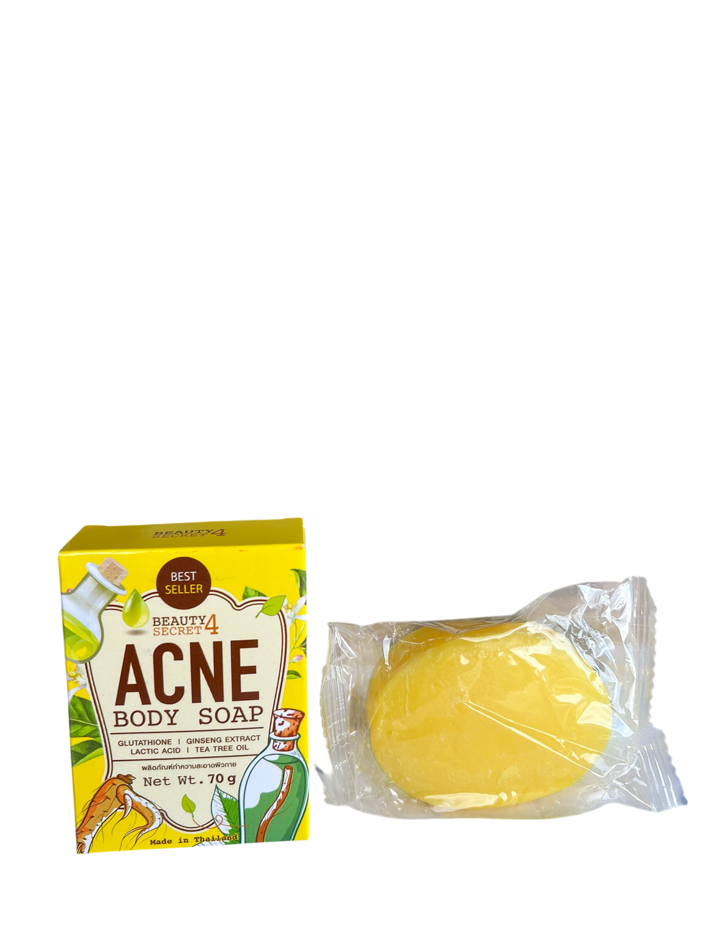 Beauty Secret 4 Acne Body Soap – Glutathione, Ginseng & Tea Tree (70g)
