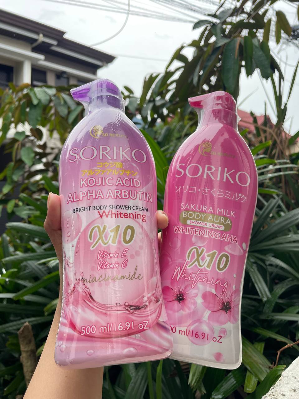 SORIKO KOJIC ACID + ALPHA ARBUTIN BRIGHT BODY SHOWER CREAM X10 Whitening Body Shower Cream with Kojic Acid & Alpha Arbutin