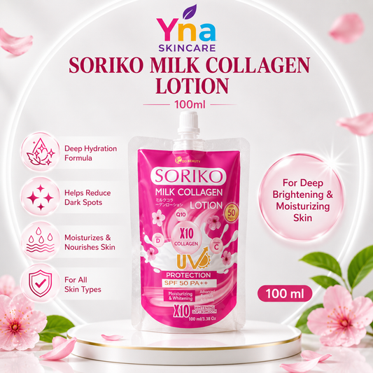 SORIKO MILK COLLAGEN LOTION X10  Moisturizing & Whitening Body Lotion with UV Protection SPF50 PA++