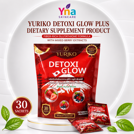 Yuriko Detoxi Glow Plus Dietary Supplement Drink – Fiber & Glutathione Formula (30 Sachets)
