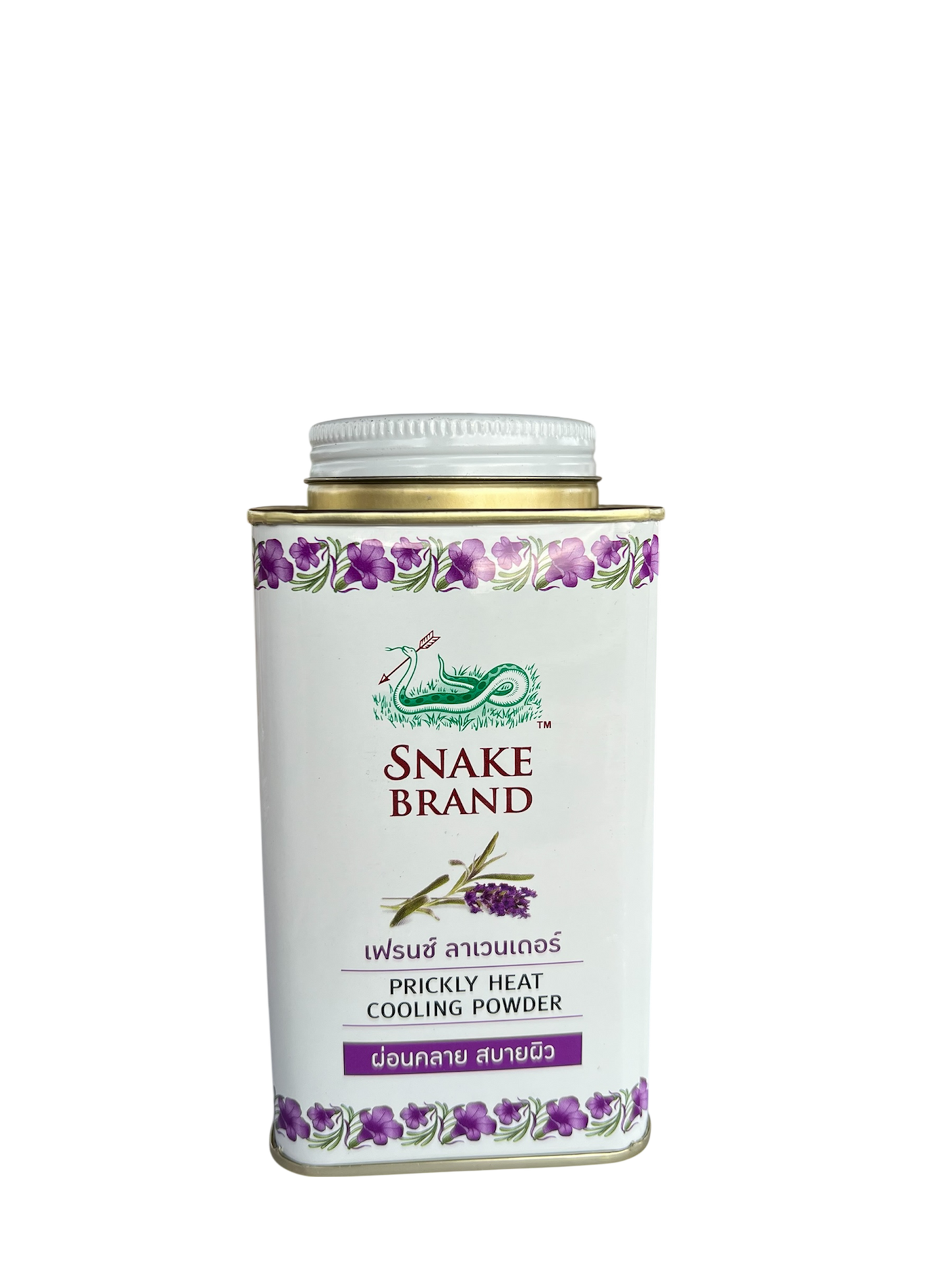Snake Brand Prickly Heat Cooling Powder – Lavender (140g)