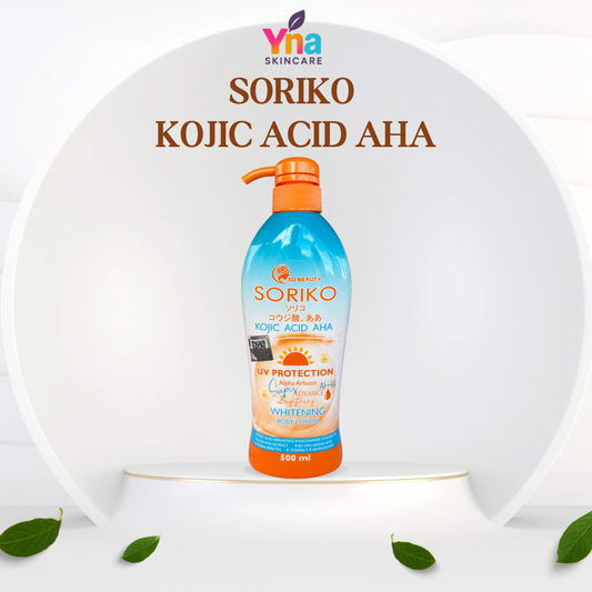 SORIKO Kojic Acid AHA Whitening Body Lotion with UV Protection (500ml)