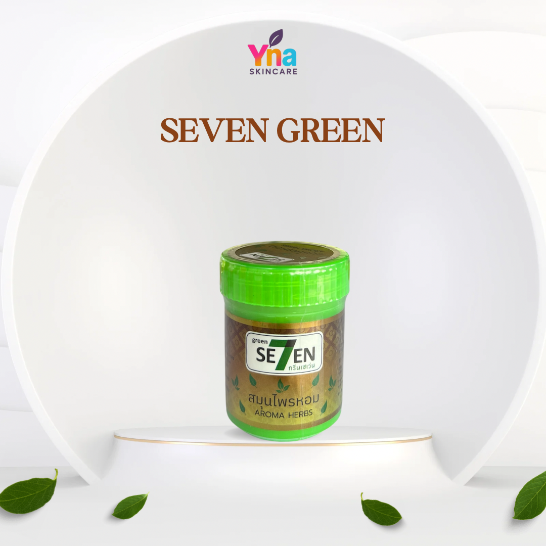 Seven Green Aroma Herbs Balm – Thai Herbal Inhalant for Relaxation & Dizziness Relief