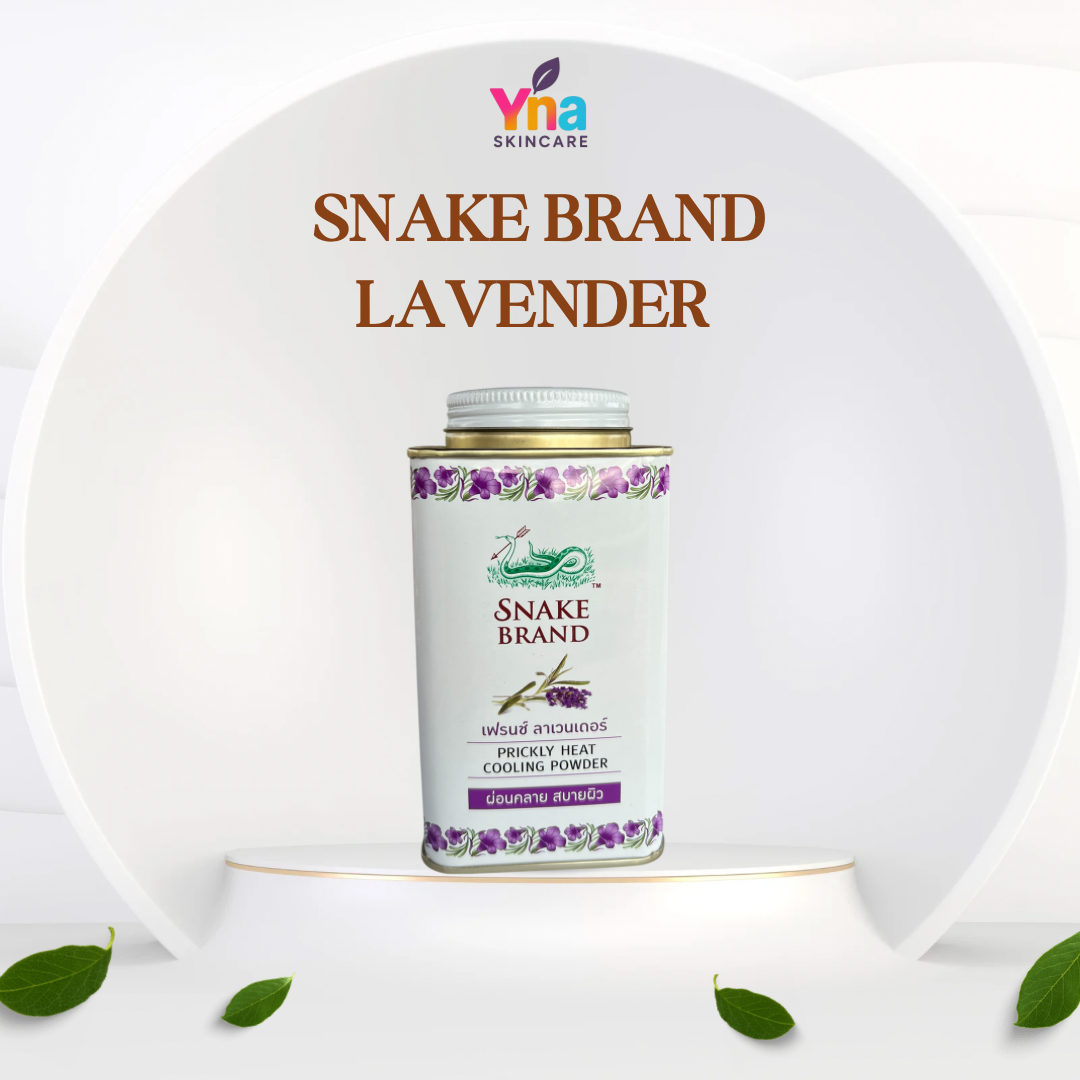 Snake Brand Prickly Heat Cooling Powder – Lavender (140g)