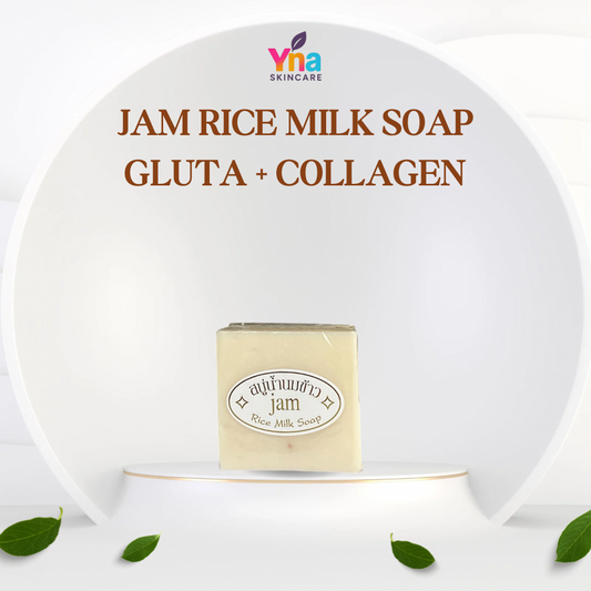 Jam Rice Milk Soap – Gluta + Collagen Whitening & Moisturizing (65g)