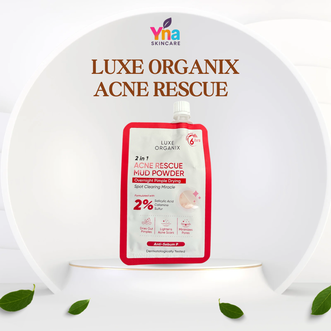 Luxe Organix 2-in-1 Acne Rescue Mud Powder – Overnight Pimple Drying