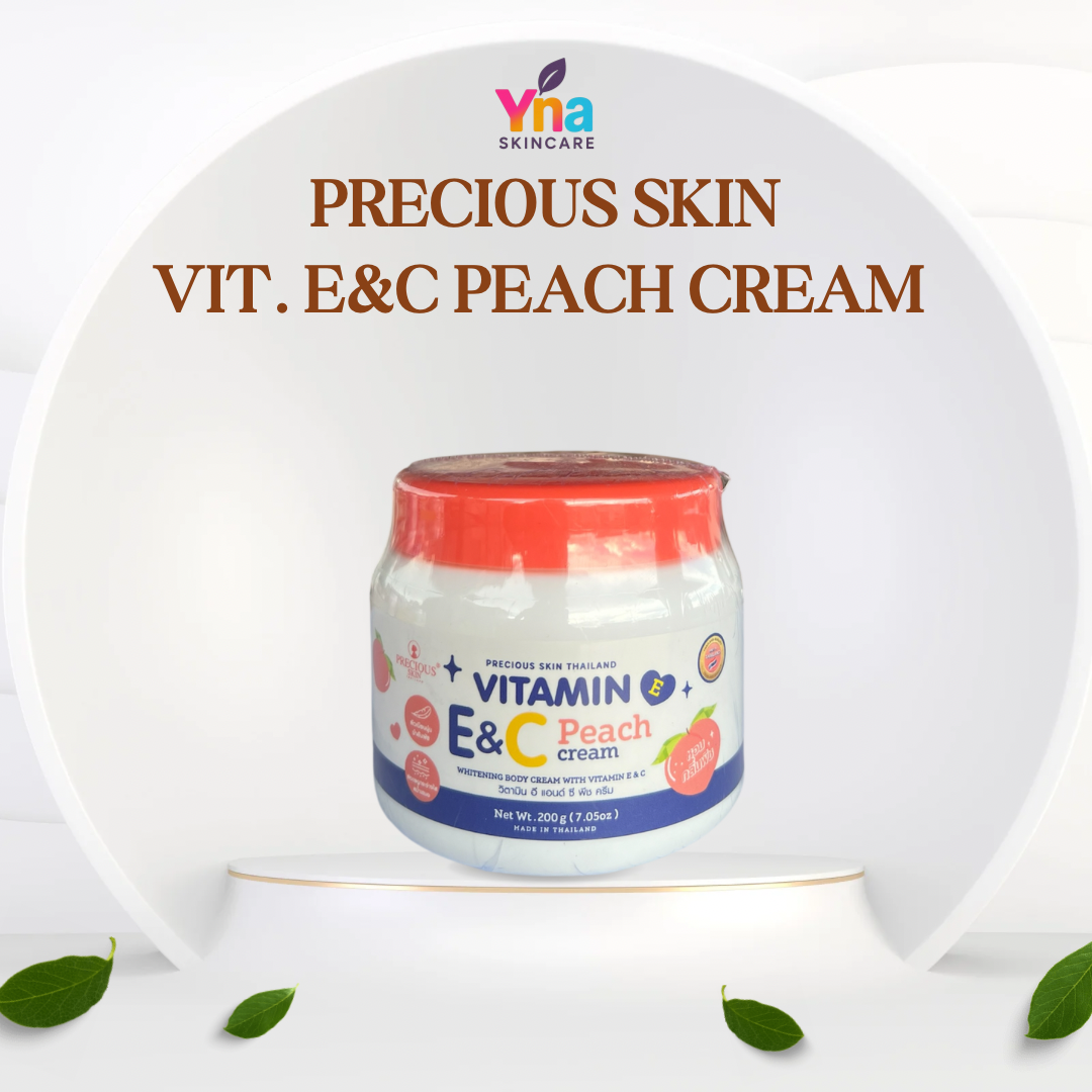 Precious Skin Vitamin E & C Peach Cream – Whitening & Brightening Body Moisturizer