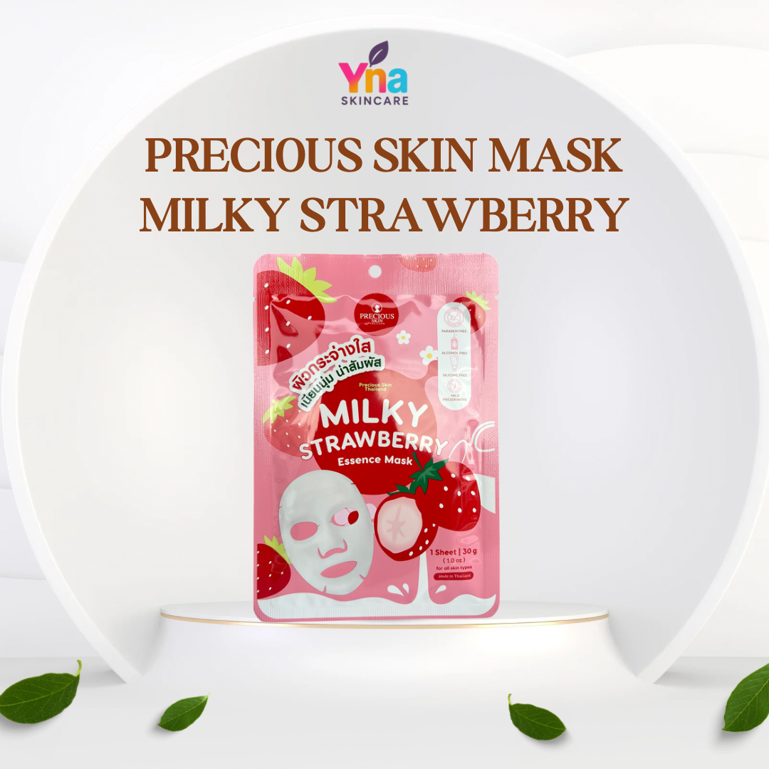 Precious Skin Milky Strawberry Essence Mask – Brightening & Soothing (30g)