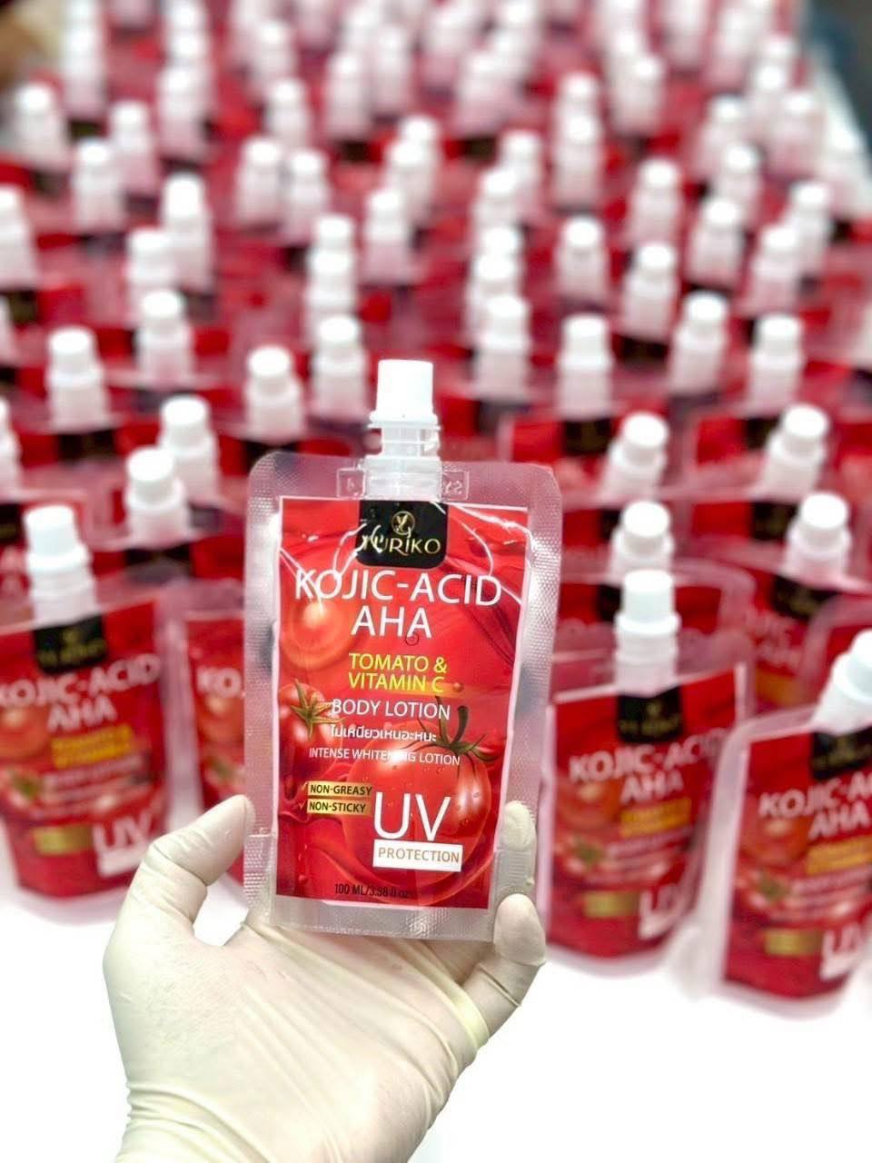 YURIKO KOJIC ACID AHA WITH TOMATO & VITAMIN C BODY LOTION  Intense Whitening Body Lotion with UV Protection